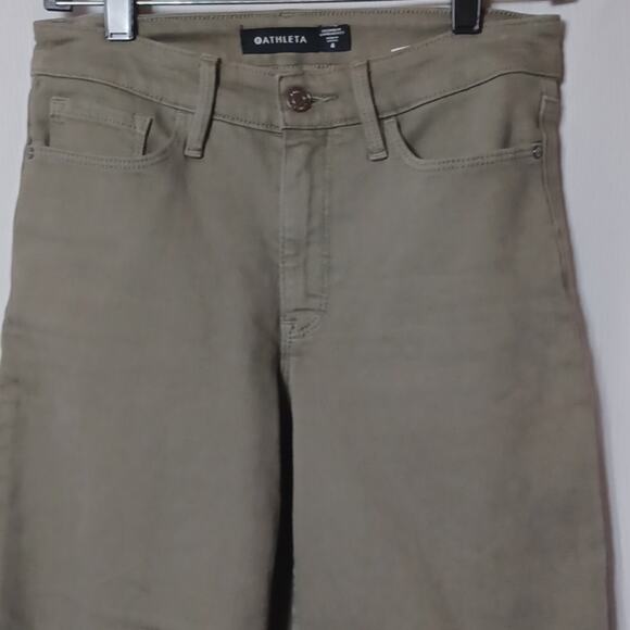 ATHLETA Women's Olive Green Flex Straight Leg Crop Jeans. Size 4 - Picture 7 of 16